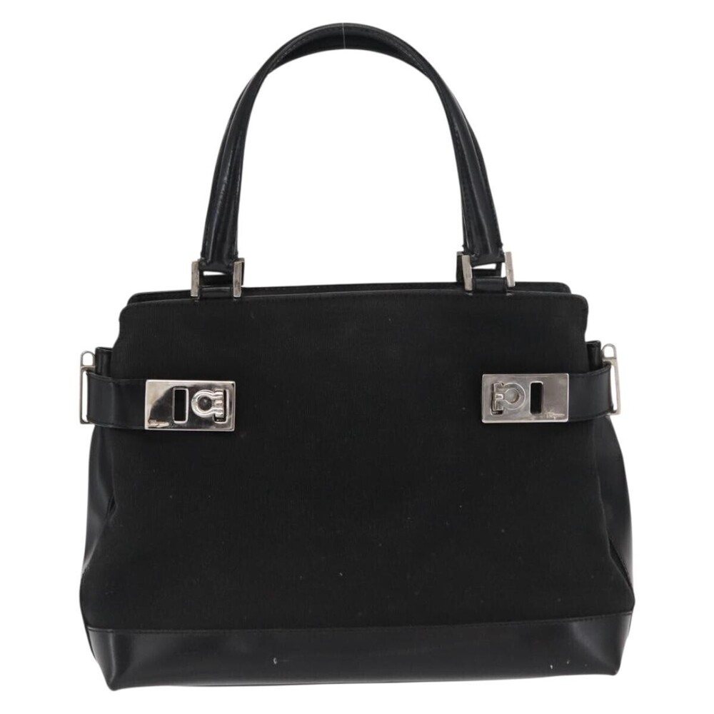 Salvatore Ferragamo Double Gancini Side Buckle Tote Canvas